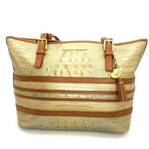 Brahmin Medium Asher Mojave Vineyard Tote Purse Multicolor Croc Shoulder Bag
